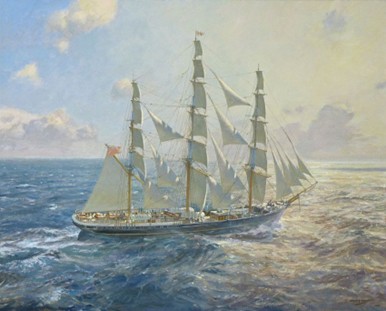 TORRENS under full sail, by Geoff Hunt.